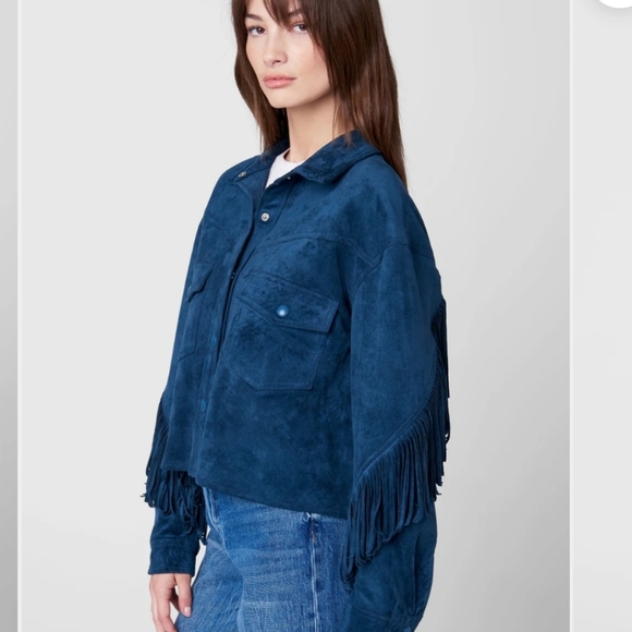 Blank NYC Fringe Utility Jacket in Deep Blue - Picture 4 of 11